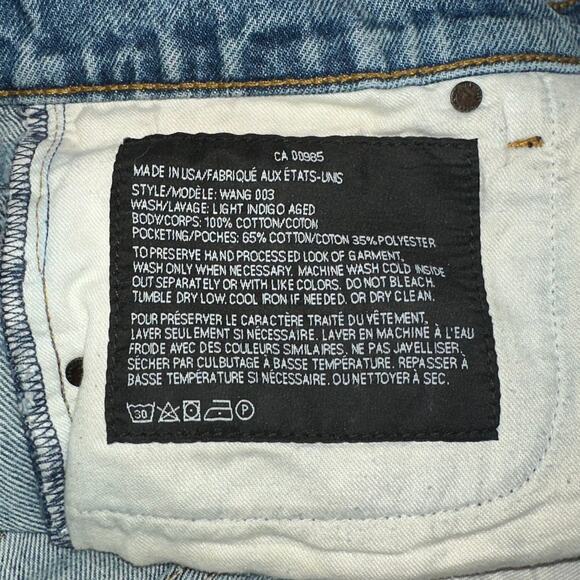 ALEXANDER WANG 003 Boyfriend Jeans Distressed Knee Rip in Light Indigo Aged - Picture 11 of 11